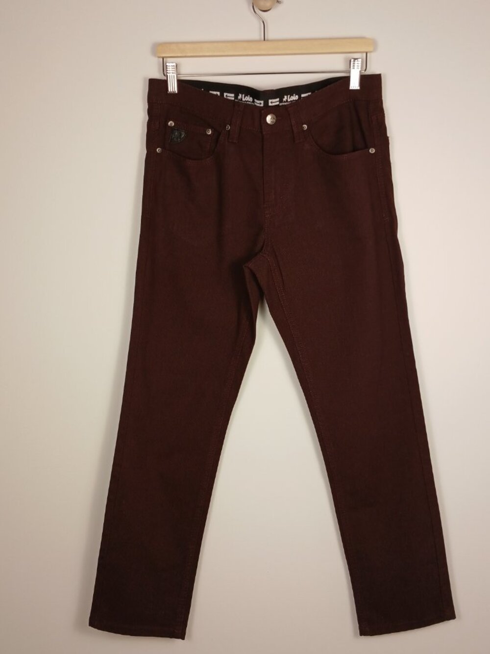 Lois Jeans Peter Slim Burgundy / Plum Color Pants Men 32x28 Mid Rise